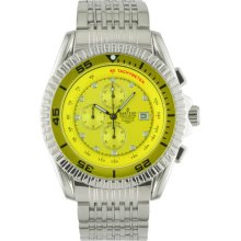 Sartego Men's Stainless Steel Ocean Master Diver Chronograph Yellow Dial SPCB77
