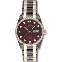 Sartego SCBG22 Two Tone Black Stainless Steel Automatic Burgundy Dial