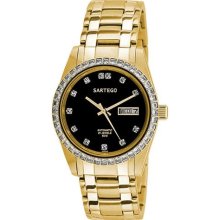 Sartego SGBK04 Gold Tone Automatic Dress Black Dial