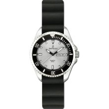 Sartego SPQ95-R Quartz Silver Dial Dive Watch Rubber Strap ...