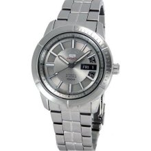 Seiko 5 Stainless Steel Case And Bracelet Silver Dial Day And Date Dis