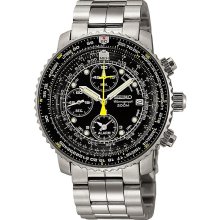 Seiko Alarm Chronograph Flight Computer Mens Watch SNA411