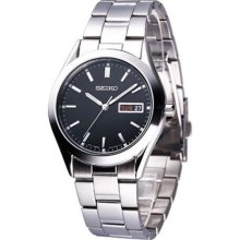 Seiko Black Dial Stainless Steel Dress Mens Watch SGGA25