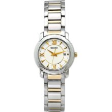 Seiko Classic Steel Two-tone White Roman Numeral Dial Women's Watch Sxdc21