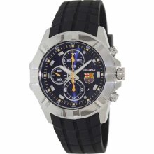Seiko FC Barcelona Chronograph Blue Dial Stainless Steel Mens Watch SNDD81