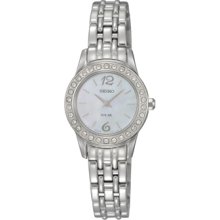 Seiko Ladies Stainless Steel Mother of Pearl Dial Solar Watch