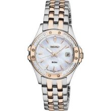 Seiko Ladies Two Tone Stainless Steel Case and Bracelet Mother of Pearl Dial SXDE84