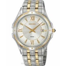 Seiko Le Grand Sport Mens - White Dial - Two-tone - Cabochon Crown - 36mm