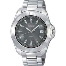 Seiko Men Quartz Analogue Watch Sgee73p1 With Stainless Steel Bracelet And Grey