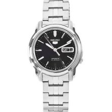 Seiko Men S Snkk71 5 Stainless Steel Black Dial Watch Shipping Fast