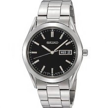 Seiko Mens Black Dial Quartz Watch Sgga25p1 Sgga25