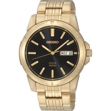 Seiko Mens Gold-Tone Solar Powered Watch