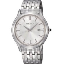 Seiko Men's Stainless Steel Dress Silver Tone Dial SKK703