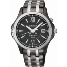 Seiko Men's Two Tone Stainless Steel Kinetic Black Dial Date Display SKA551