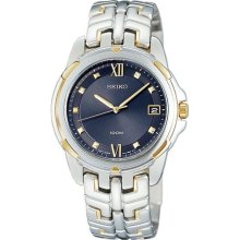 Seiko SGE766 Stainless steel case Seiko Le Date display at 3 o clock Ba Bracelet has a push button rel