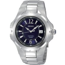 Seiko Sgee67 Men's Coutura Collection Sport Blue Dial Date Stainless Steel Watch