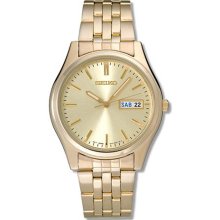 Seiko Sgg978 Mens Gold Tone Dress Champagne Dial Watch