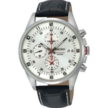 Seiko Silver Dial Chronograph Stainless Steel Mens Watch SNDC87P2