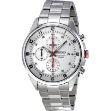 Seiko Silver Dial Chronograph Stainless Steel Mens Watch SNDC87