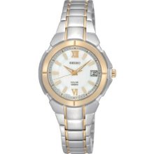 Seiko Silver Dial Stainless Bracelet Solar Ladies Watch SUT022