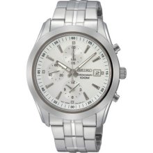 Seiko Snda85p1 Mens Chronograph White Dial Stainless Steel Watch