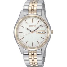 Seiko SNE032 Men's Stainless Steel Silver White Dial Solar Watch