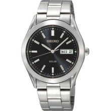 Seiko SNE039 Mens Watch Stainless Steel Solar Quartz Link Bracelet Watch
