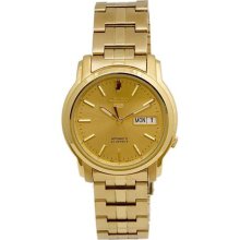 Seiko SNKK76 Mens Watch Gold Tone Stainless Steel Seiko 5 Automatic