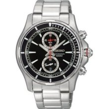 Seiko Snn243p1 Men's Neo Sport Black Dial Chronograph Watch Snn243