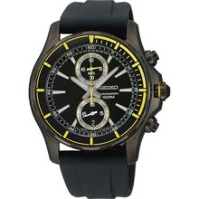 Seiko SNN249 Black Stainless Steel Quartz Chronograph Black Dial