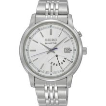 Seiko SRN027 Stainless Steel Kinetic Silver Dial Day and