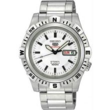 Seiko SRP135 Mens Stainless Steel Seiko 5 Automatic Silver Tone Dial