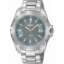 Seiko Steel 3-Hand Date Blue Dial Men's Watch #SGEE71
