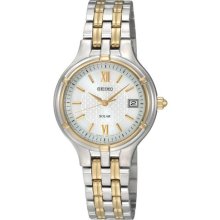 Seiko SUT020 Women's Dress Silver Dial Two Tone Stainless Steel Watch