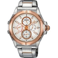 Seiko Two-Tone Retrograde Mens Watch SRL034