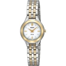 Seiko Two-Tone Solar Silver Dial Women's Watch - SUP004 ...