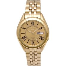 Seiko Watches Men's Automatic Gold Plated w/ Gold Tone Dial Automatic
