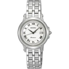 Seiko Women's Sxde01 Stainless Steel Analog With Silver Dial Watch
