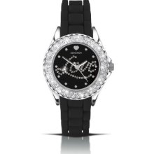 Sekonda Ladies Quartz Watch With Black Dial Analogue Display And Black Silicone Strap 4610.27