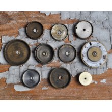 Set of 10 antique pocket watch parts,wheels.