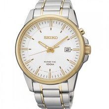 Ska530p1 Two Tone Case Bracelet 100m Water Resistant Seiko Kinetic Gents Watch