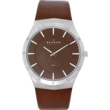 Skagen 509XXLSLD Sports Casual in Steel & Leather Men's Watch