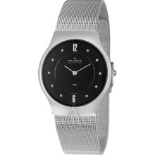 Skagen Black Dial Stainless Steel Mesh Mens Watch 233LSSB1