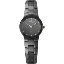 Skagen Denmark Crystal Dial Dark Grey Ion-plated Ladies Watch 430SMXM