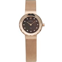 Skagen Faceted Glass Bezel Watch Rose Gold