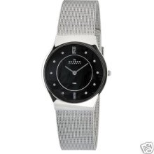 Skagen Men's Denmark Black Dial Stainless Steel Mesh Bracelet Watch O820xlssb