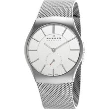 Skagen Men's Silver Dial Stainless Steel Mesh Bracelet Watch 916xlsss