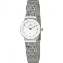 Skagen Steel Mesh White Dial Women's Watch #358XSSWW