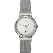 Skagen Steel Mesh White Dial Women's Watch