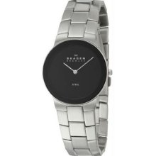 Skagen Unisex Black Dial Stainless Steel Bracelet Watch O430lsxb